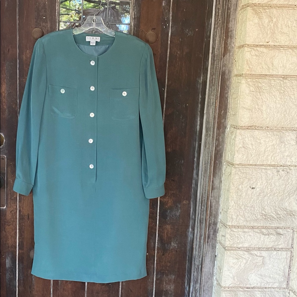 SHOMI | 100% Silk Shirt Dress Long Sleeves
